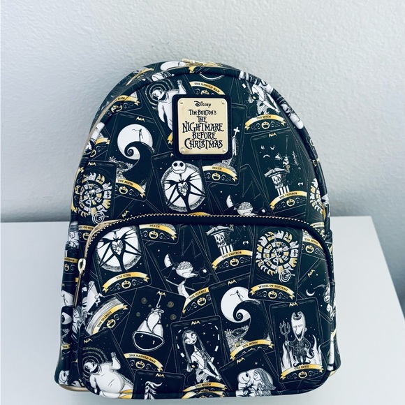 Disney Nightmare Before Christmas Tarot Card AOP Loungefly Mini Backpack